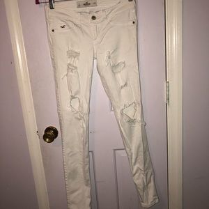 Womens Holister White Ripped Jeans